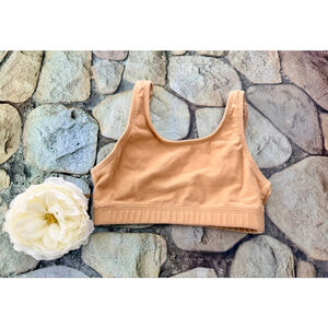 GK BEIGE SCOOP BACK SPORTS BRA-CHILD LARGE